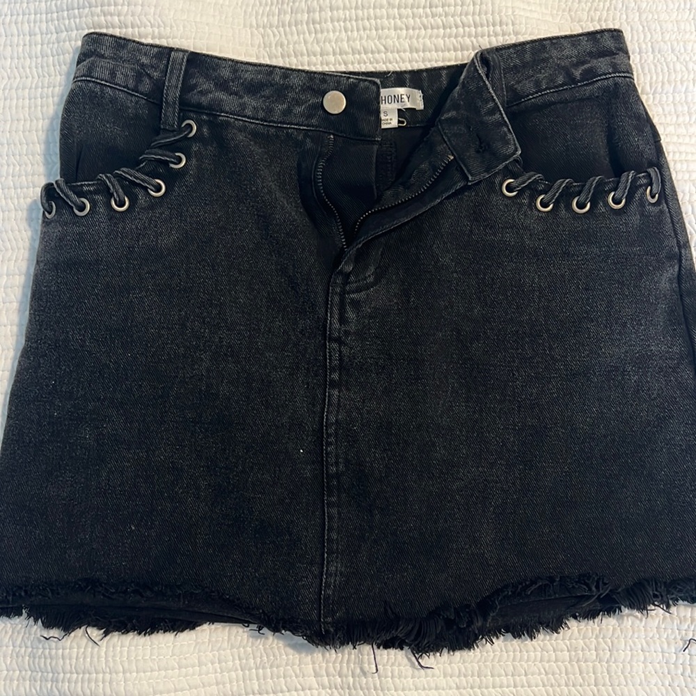 Black Denim Skirt